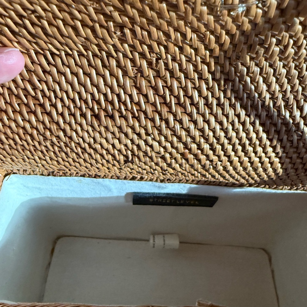 Street Level Rattan Box Crossbody Bag - Picture 5 of 12